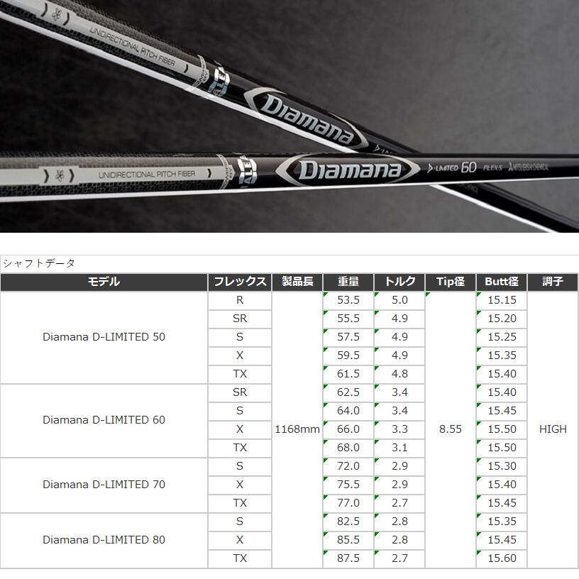 ディアマナ Dリミテッド 60X ピンスリーブ付 ドライバー用 【公式通販】