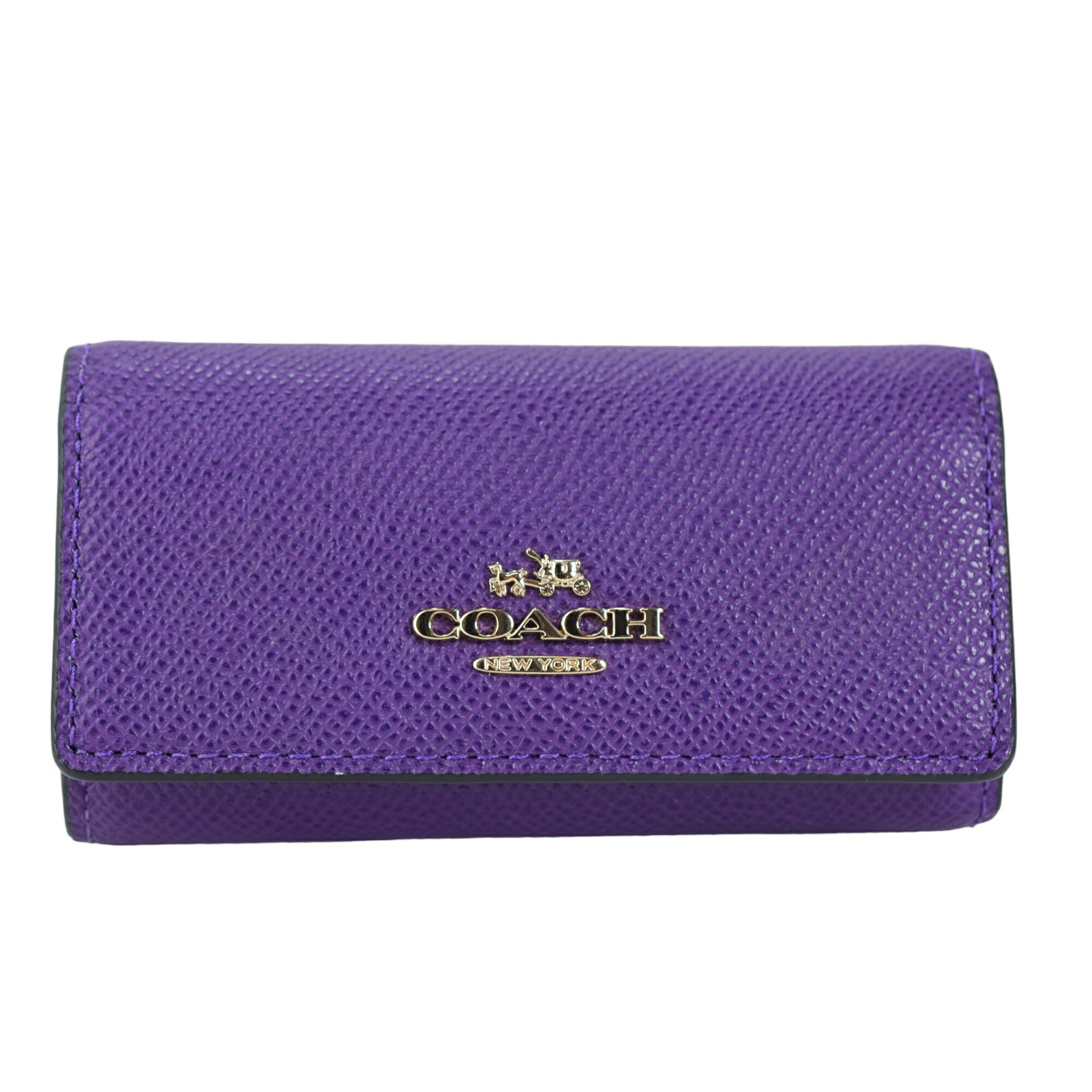 楽天市場】COACH コーチ 6連キーケース キーリング レザー パープル