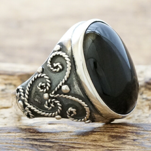 楽天市場】オニキス リング メンズ レディースシルバー 925 指輪