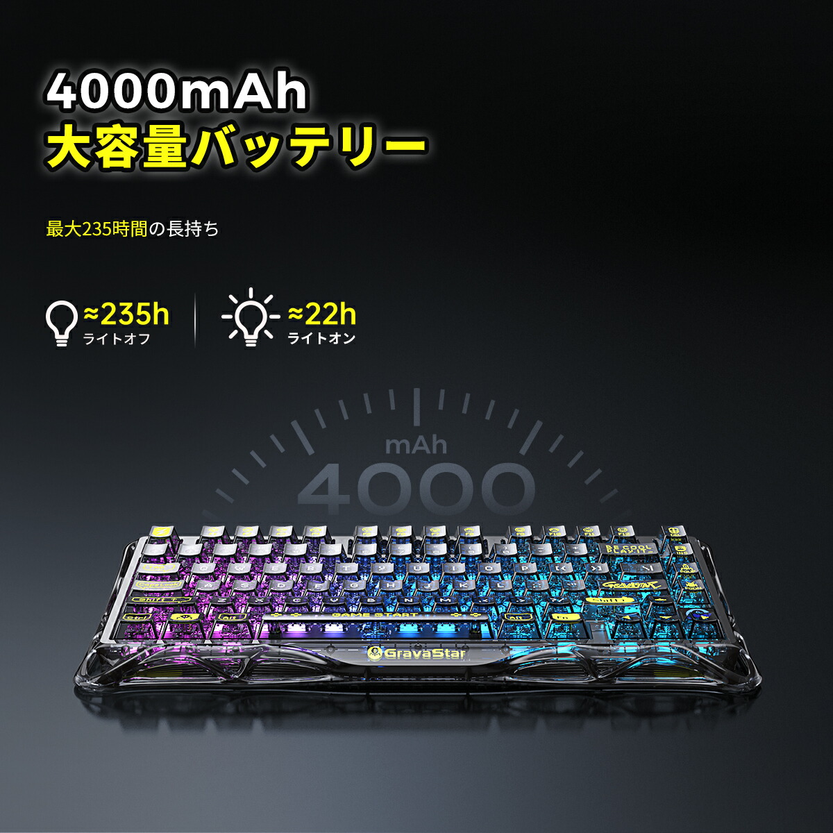 楽天市場】GravaStar Mercury K1 Lite ゲーミングキーボード