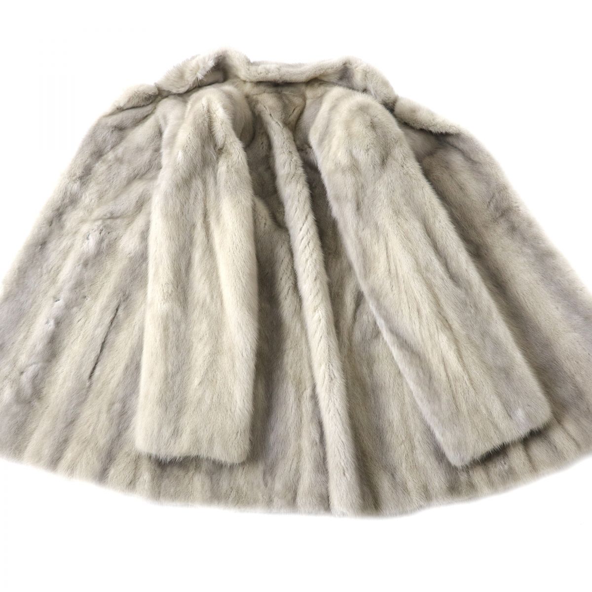 楽天市場】人気☆MINK サファイアミンク 本毛皮コート ライトグレー 9