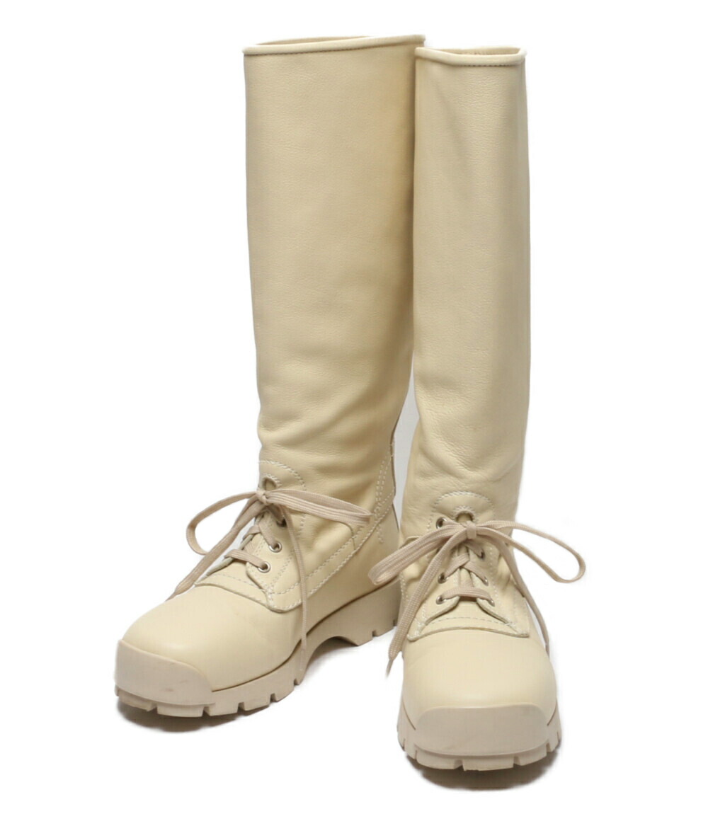 楽天市場】【中古】 ジルサンダー ロングブーツ ホワイト レース