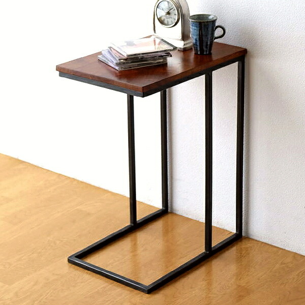 楽天市場】サイドテーブル 木製 アイアン コの字型 ソファーサイド