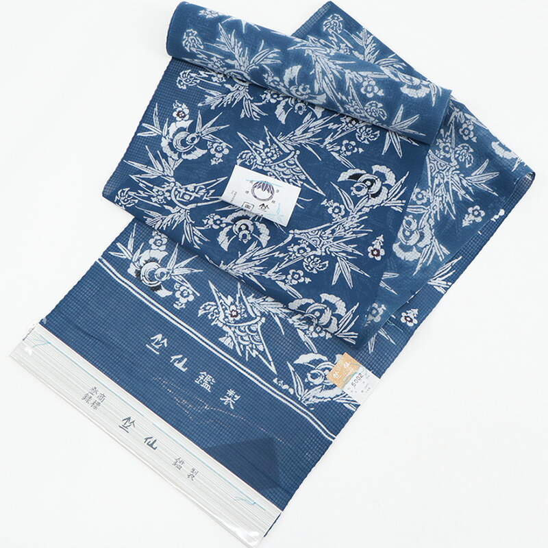 楽天市場】浴衣 反物 引き染め ブルー《 竺仙 》ブランド浴衣 日本製