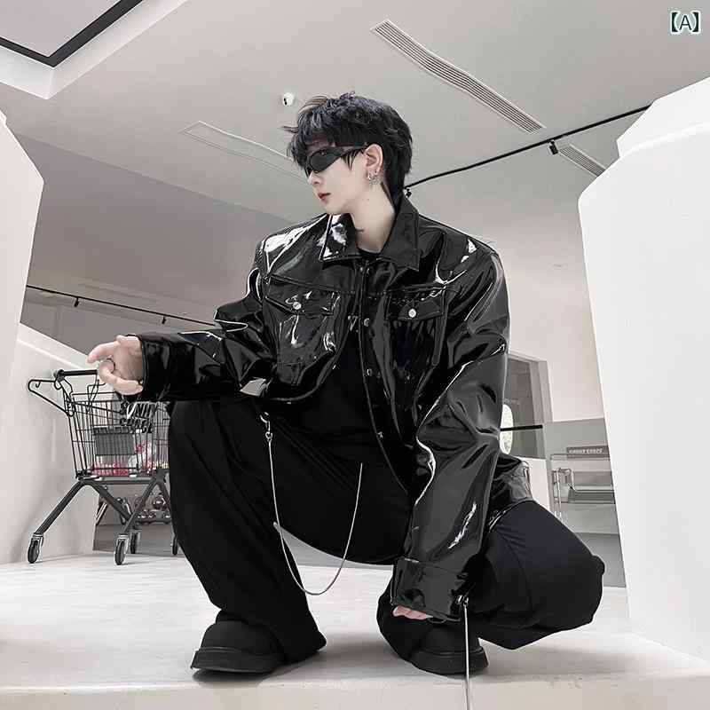 楽天市場】レザージャケット ロック メンズ 韓国 ストリート ブラック