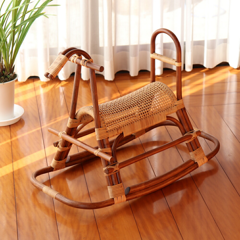 楽天市場】籐製木馬 木馬 ロッキングチェア ロッキングホース 子供馬 3
