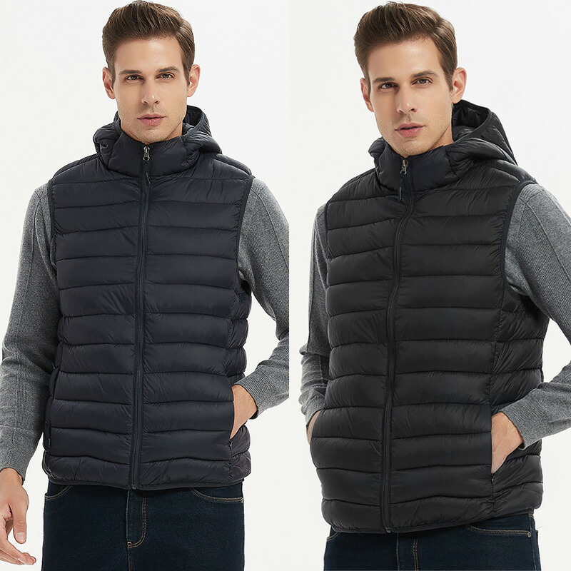 楽天市場】送料無料 ダウンベスト メンズ フード付き 中綿ベスト