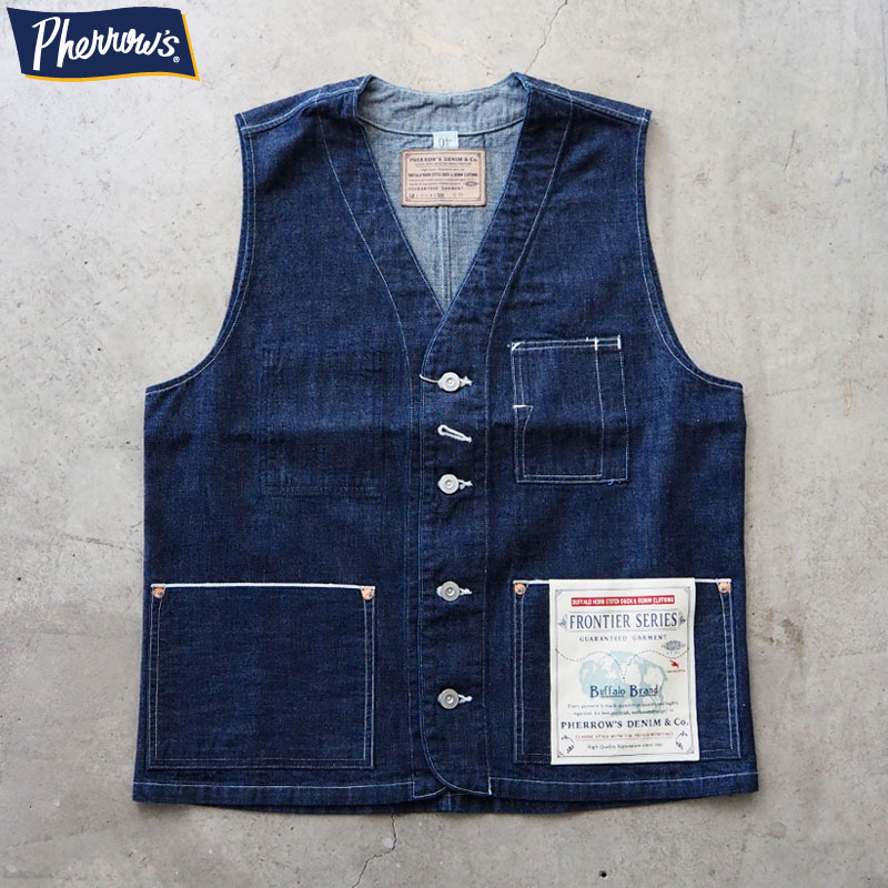 楽天市場】PHERROW'S フェローズ ベスト 24S-100WV メンズ デニム