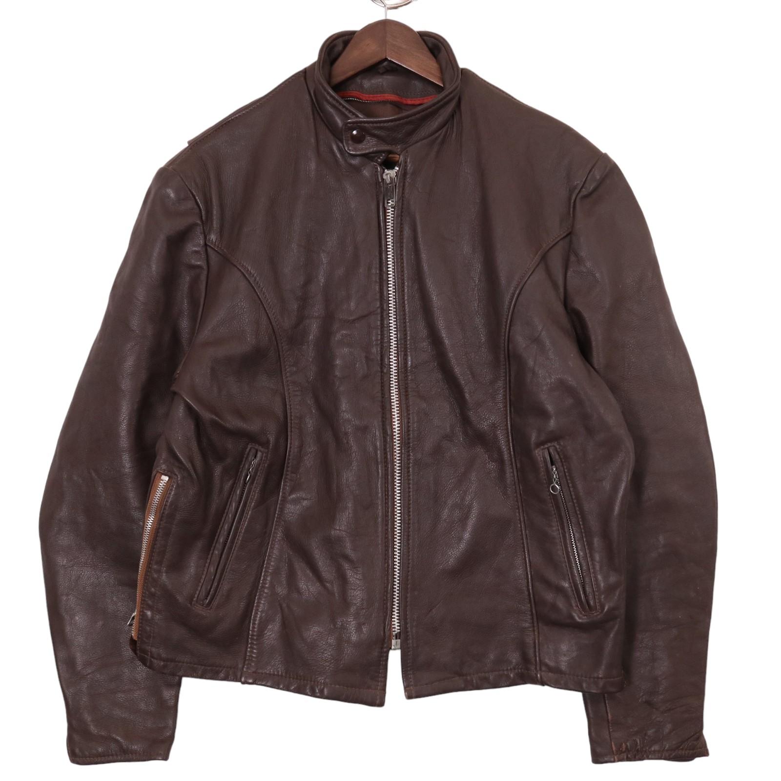 楽天市場】70年代 シングルライダースレザージャケット SERVALジップ