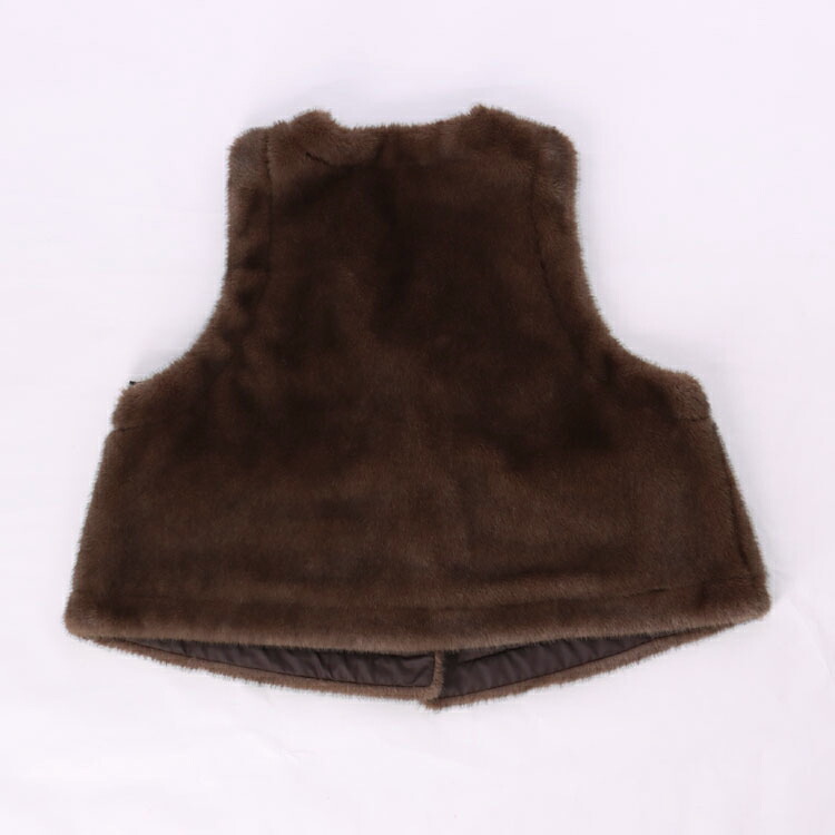 楽天市場】ミンク風 エコ ファー ベスト フェイクファー ジレ ブラウン
