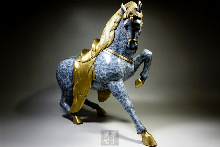 楽天市場】銅細工 大迫力唐馬高彫 開運財運置物 極上質 高さ約31cm 重