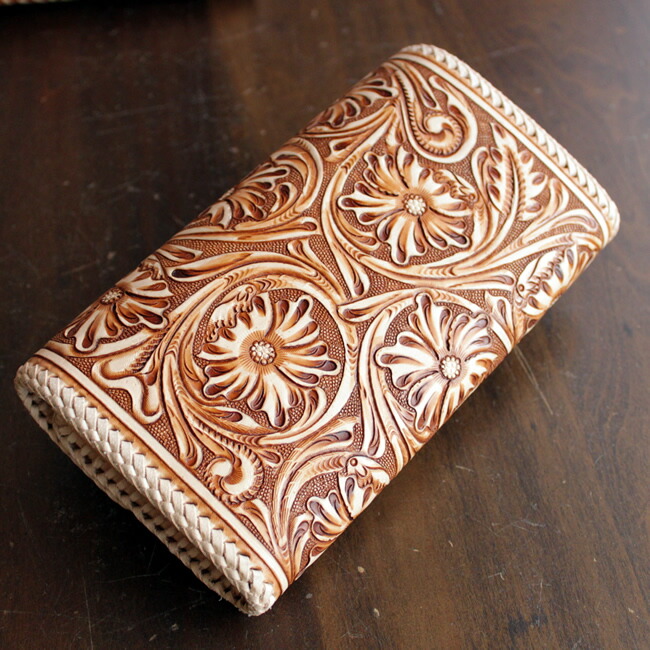 楽天市場】ウォレットバッグ 長財布 カービング ウォレット 総手彫り