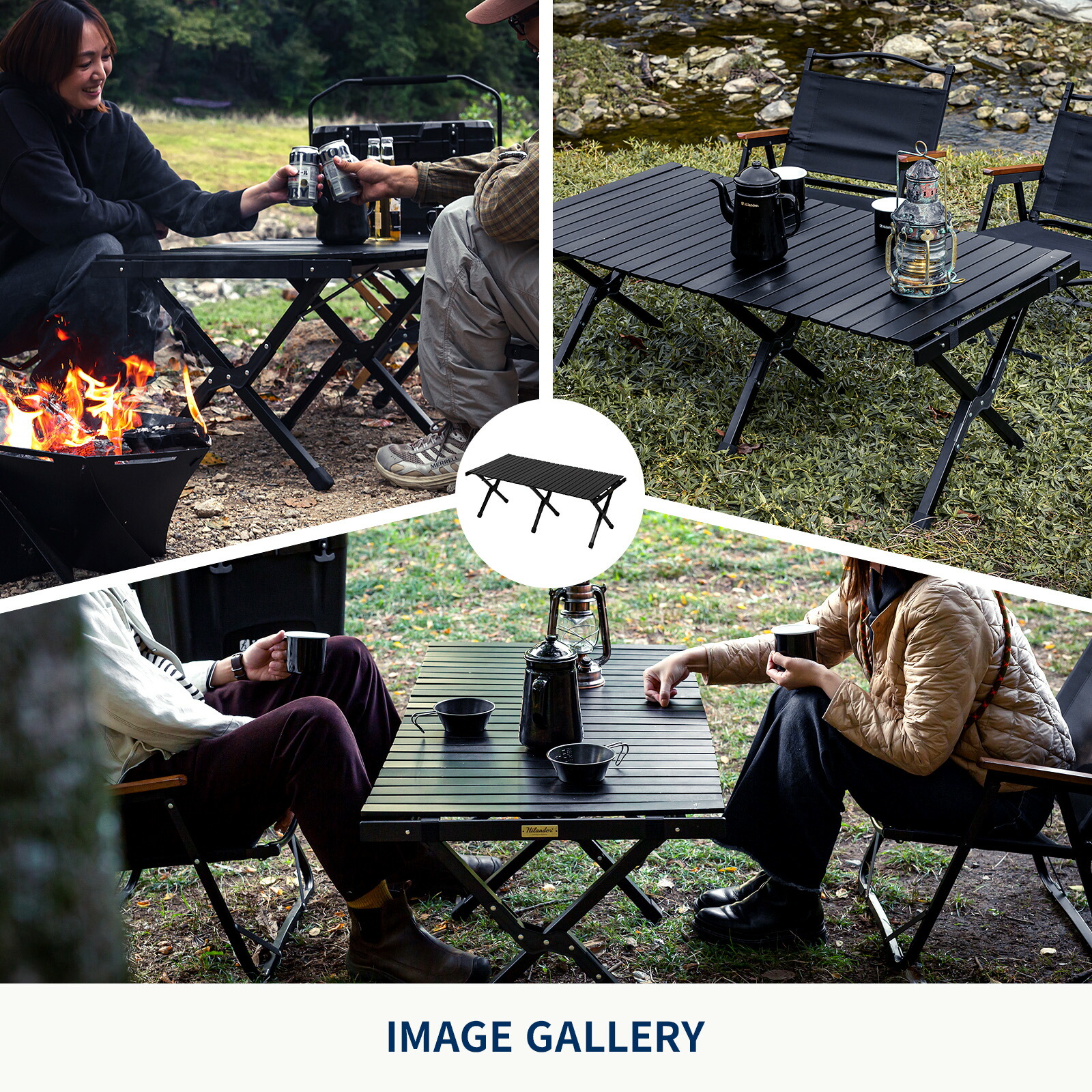 楽天市場】Hilander(ハイランダー) ウッドロールテーブルX Black