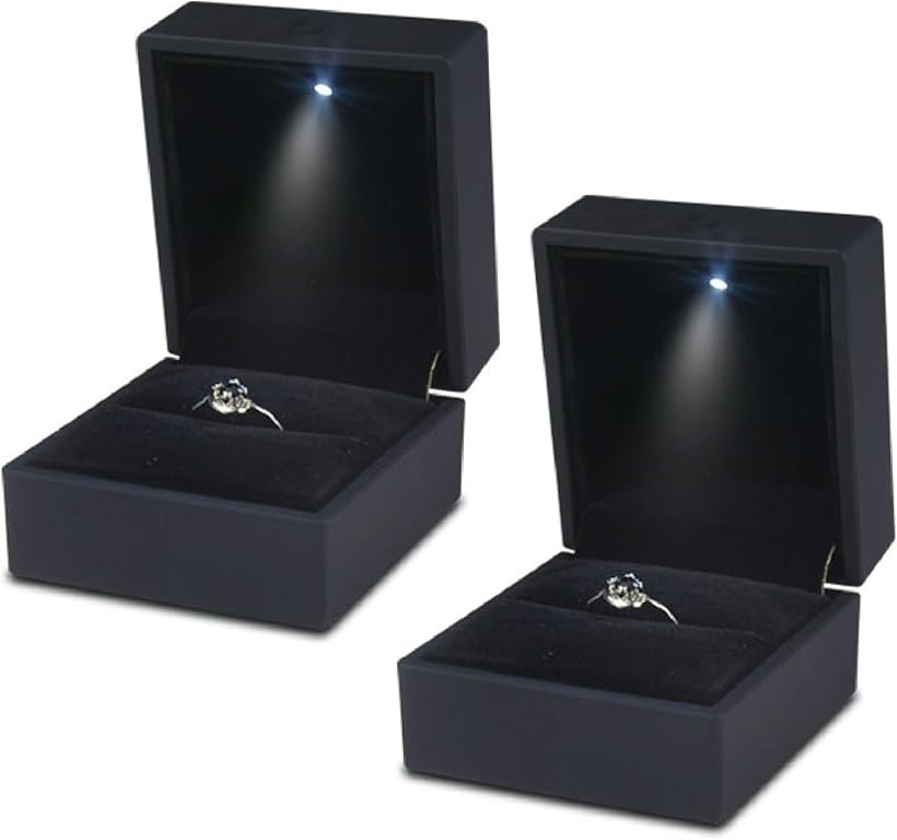 楽天市場】指輪ケース 2個セット LEDライト 照明付 ルースケース