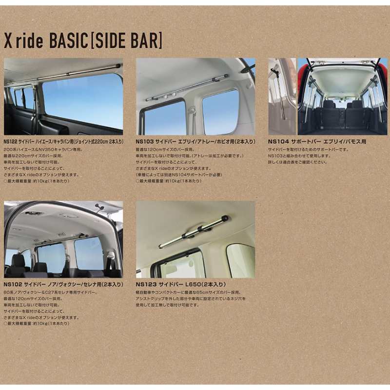 楽天市場】2本入り ブラック 200系ハイエース/キャラバン 室内空間を