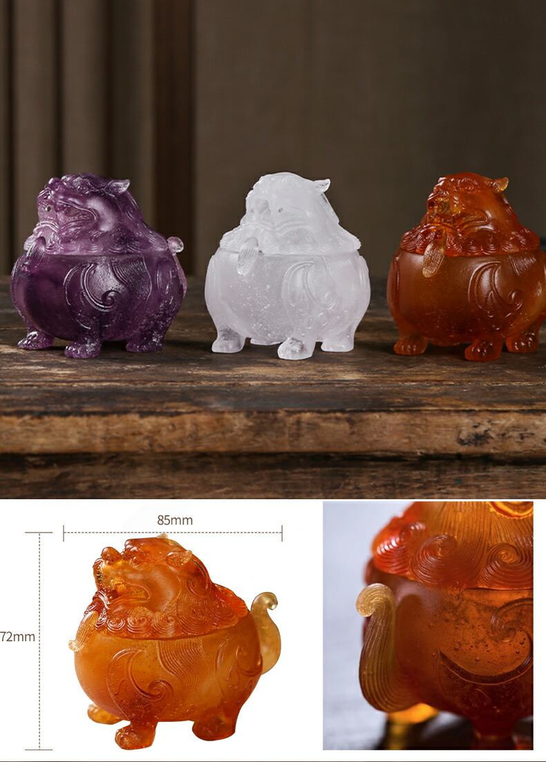 楽天市場】狻猊 さんげい 神獣 香炉 お香・線香立て 瑠璃 霊獣 彫り物