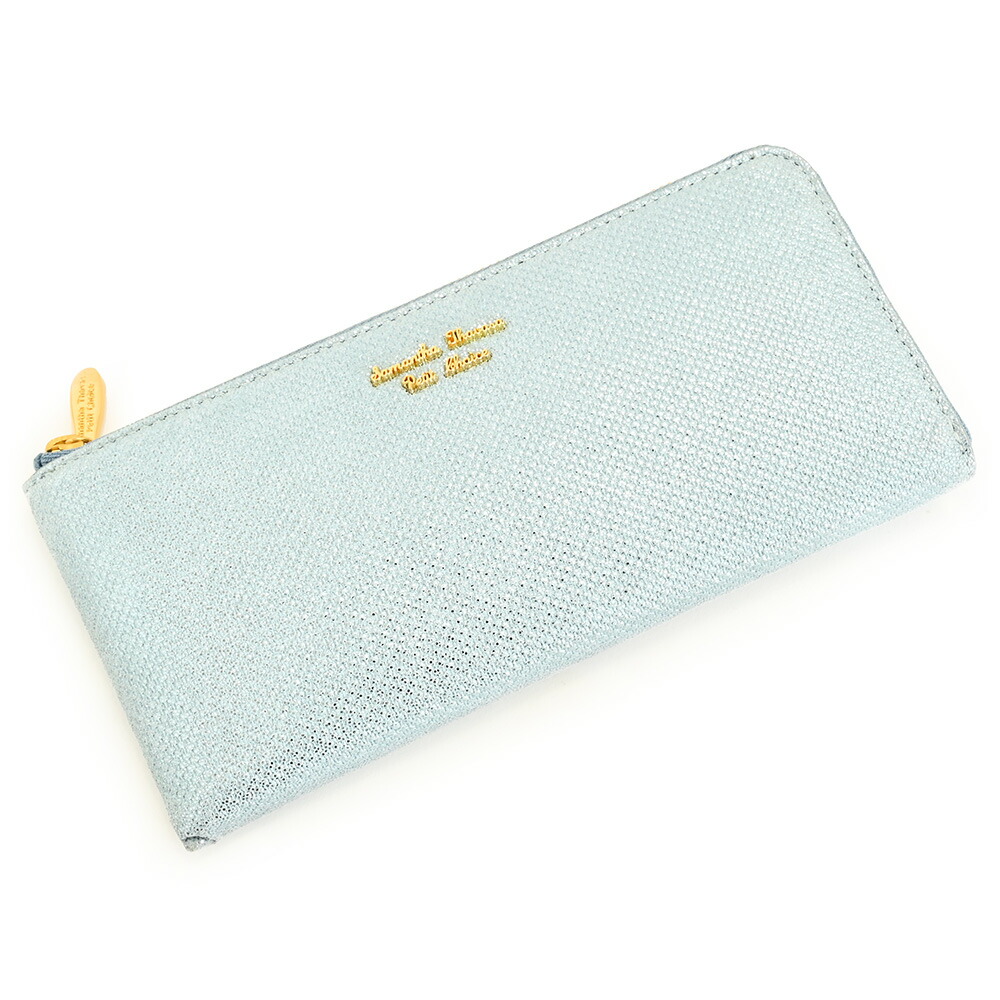 楽天市場】サマンサタバサ 財布 長財布 L字ファスナー ライトブルー