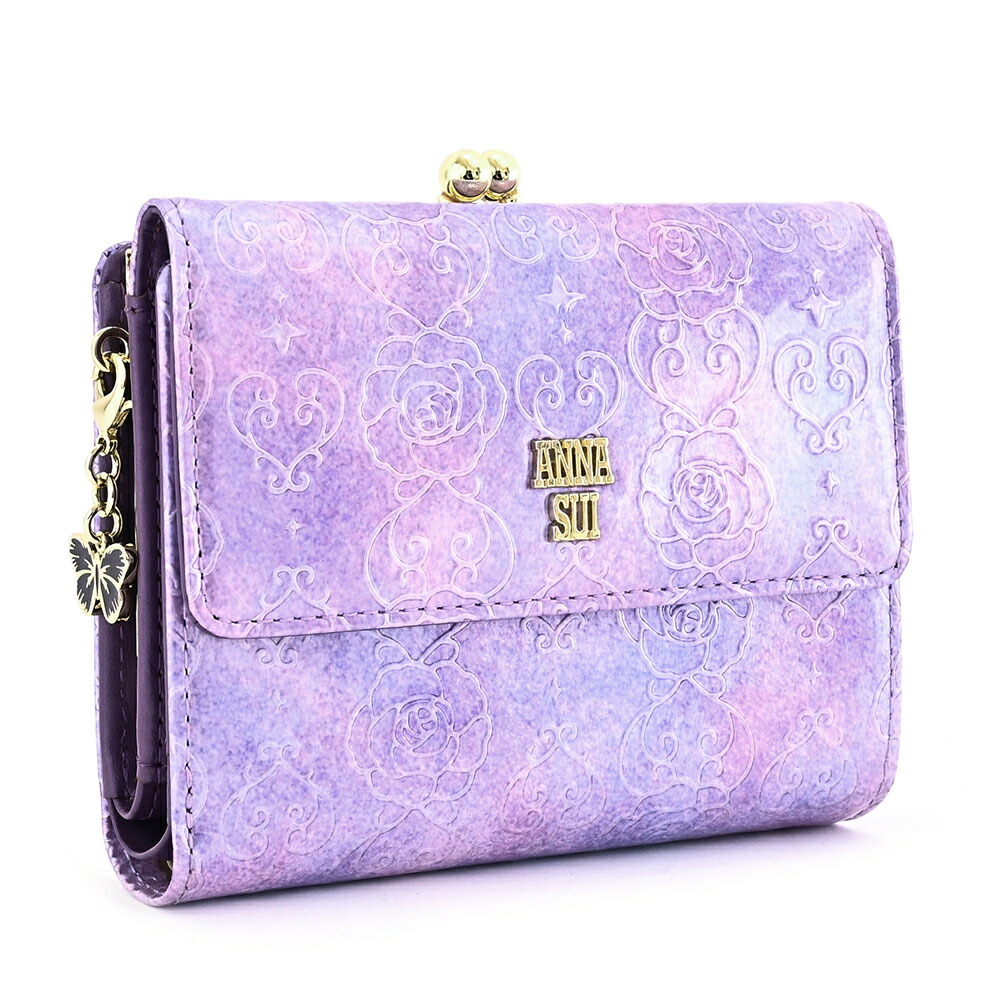 楽天市場】アナスイ 財布 二つ折り財布 がま口財布 ラベンダー ANNA