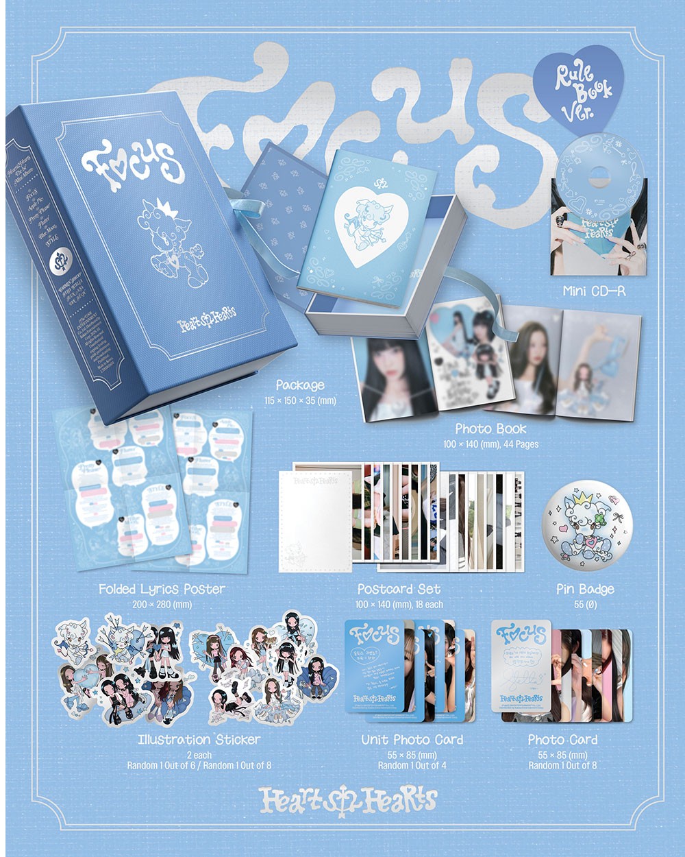 楽天市場】Hearts2Hearts - 1st Mini Album 「FOCUS」 (Rule Book Ver