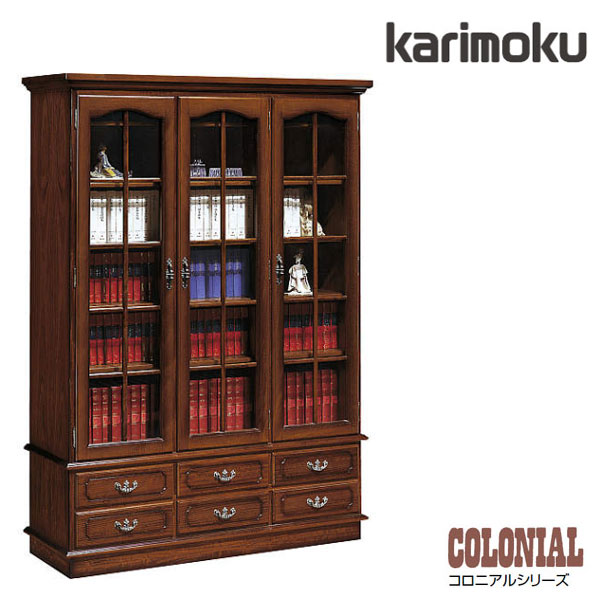 楽天市場】【開梱設置無料】 カリモク 書棚 ガラス扉付き 本棚 大容量