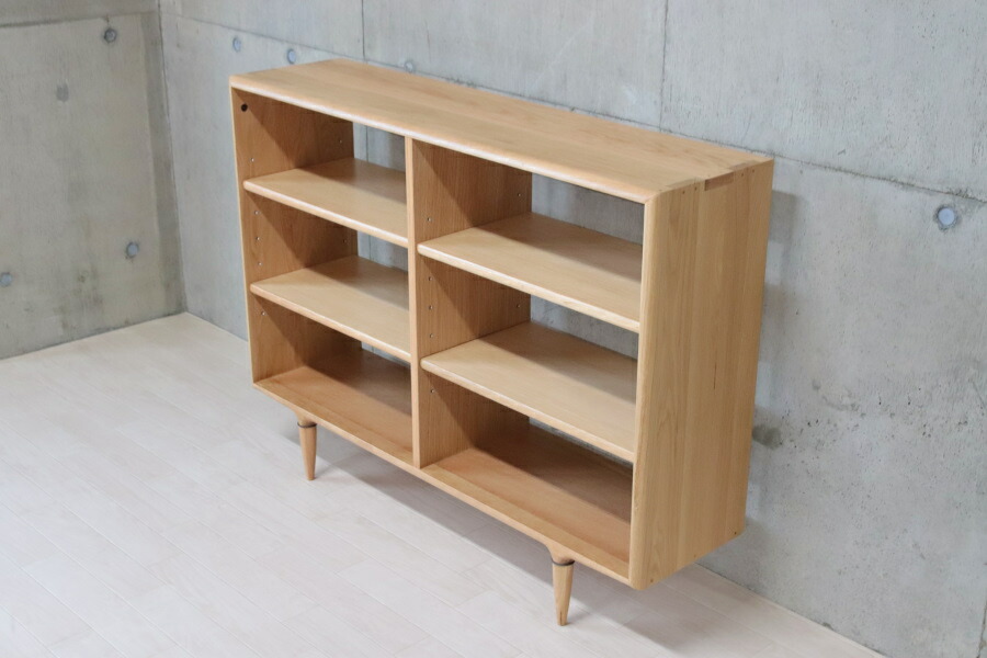 楽天市場】オープン棚 120 オーク 無垢材 飾り棚 ブックシェルフ 天然