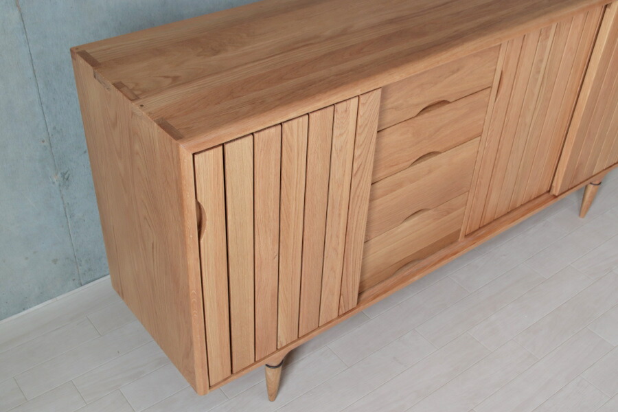 楽天市場】サイドボード キャビネット 北欧 オーク 無垢材 天然木 木製