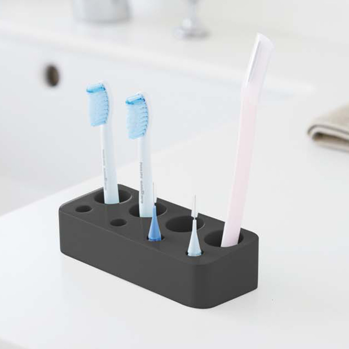 楽天市場】山崎実業 MIST 歯ブラシ&歯間ブラシスタンド ミスト