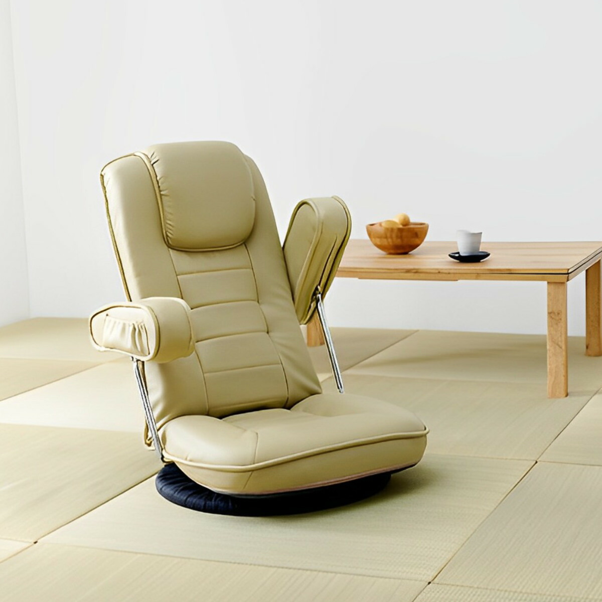 楽天市場】回転座椅子 リクライニング式 座面高17cm レザー調 （ 座椅