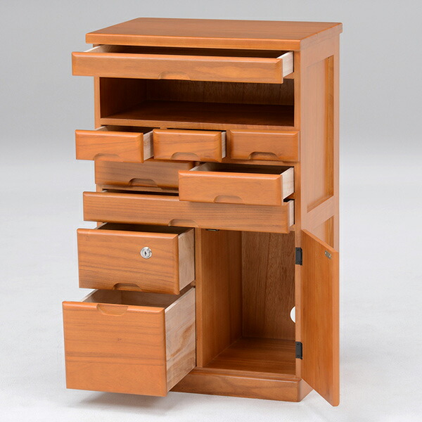 楽天市場】FAX台 電話台 幅48cm 多段引出し 鍵付き 天然木 完成品