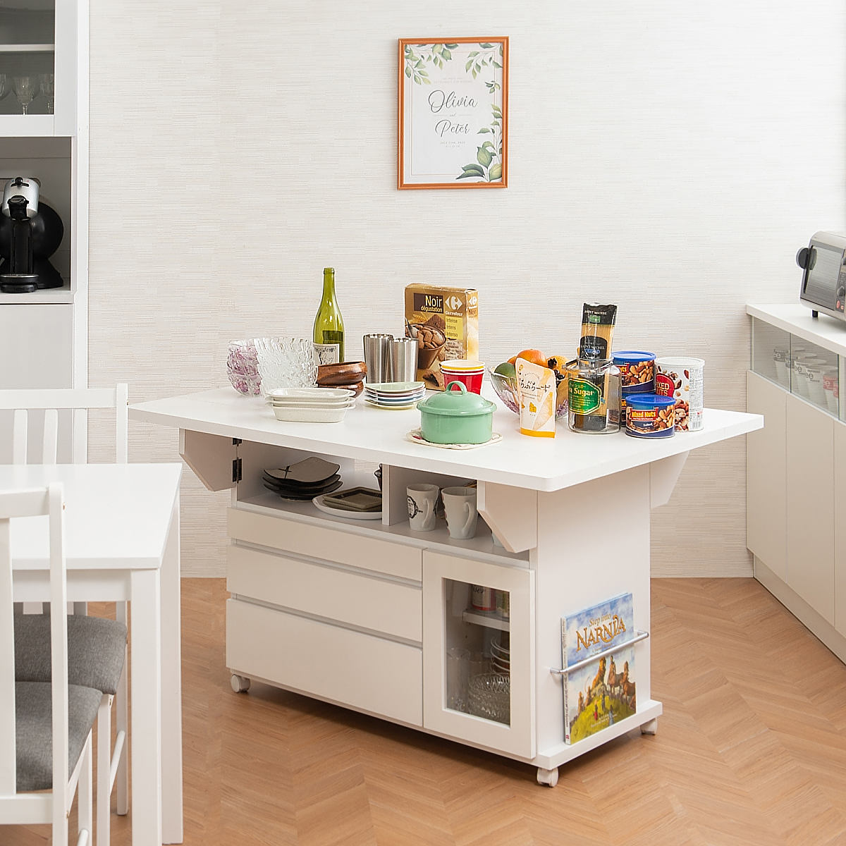 楽天市場】キッチンワゴン バタフライ 両バタ 日本製 約幅120cm