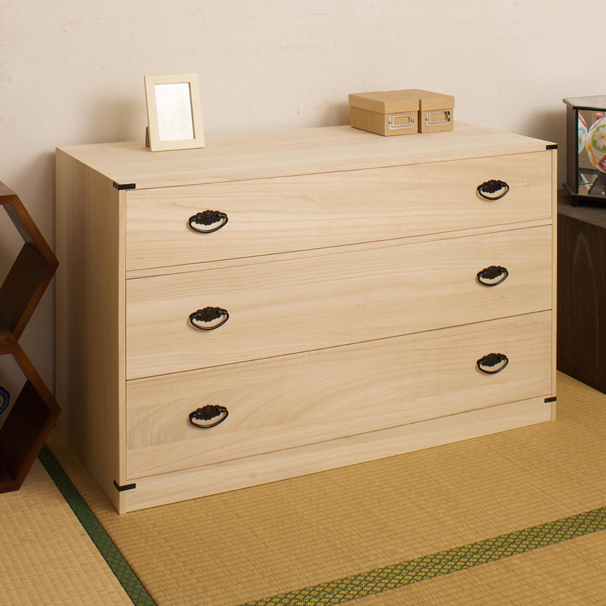 楽天市場】桐タンス 幅99.5cm 3段 台輪あり 着物用 日本製 （ 桐箪笥