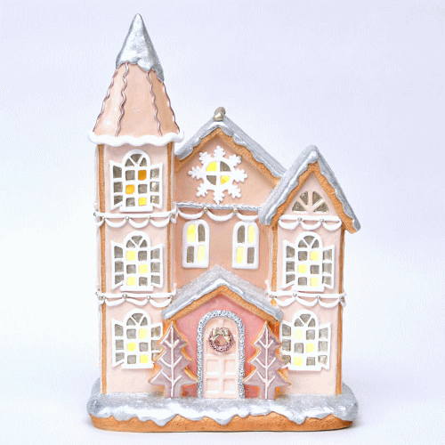 楽天市場】LED ジンジャーブレッドハウス スノーフレークお菓子の家