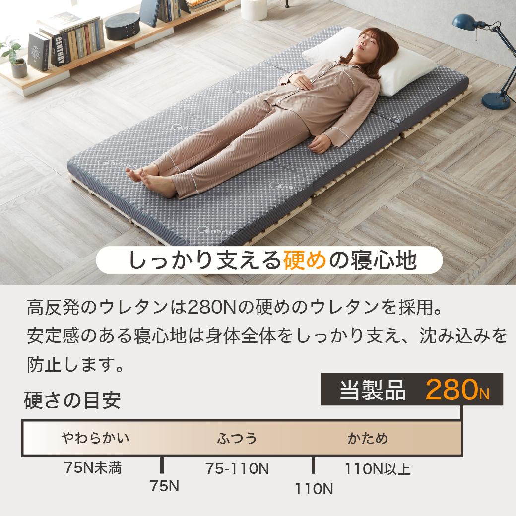 楽天市場】ネルコ 三つ折り ウレタンマットレス 薄型 クイーン ダブル