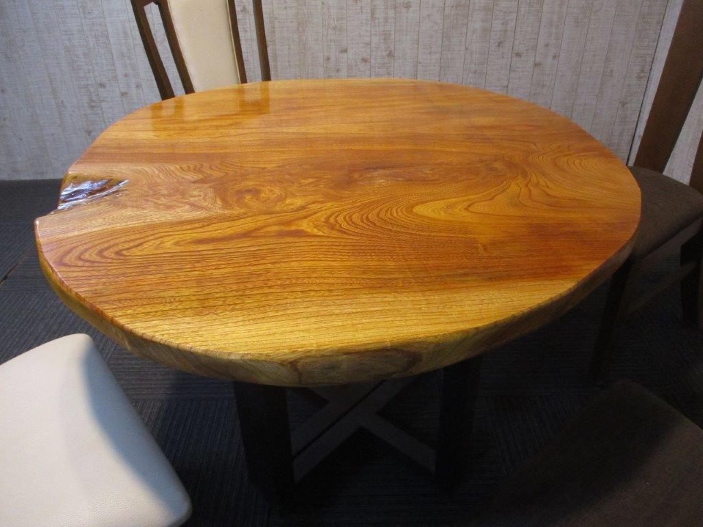 楽天市場】# 1100□ 欅 ケヤキ 丸テーブル 輪切り 一枚板 ダイニング