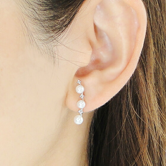 楽天市場】K18WG/YG アコヤパール ダイヤモンド ピアス【送料無料