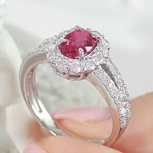 楽天市場】pt900 ルビー ダイヤモンドリング【ソーティング付】指輪