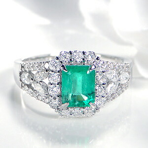 楽天市場】pt900 エメラルド ダイヤモンドリング 【送料無料】【刻印