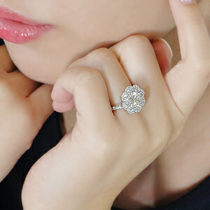 楽天市場】pt900【2.10ctUP】ダイヤモンド フラワー リング