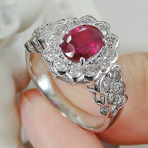 楽天市場】pt900 ルビー＆ダイヤモンド リング希少 高級 人気 ダイヤ