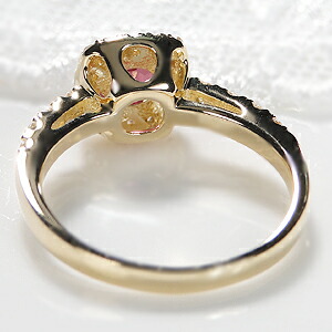 楽天市場】K18YG/PG 大粒 ルビー ダイヤモンド 取り巻きリング指輪