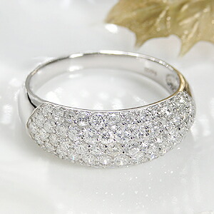 楽天市場】pt900【1.00ct】豪華ダイヤモンド パヴェ リング【送料無料
