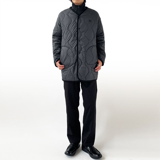 楽天市場】フレッドペリー キルティング ジャケット ノーカラー メンズ