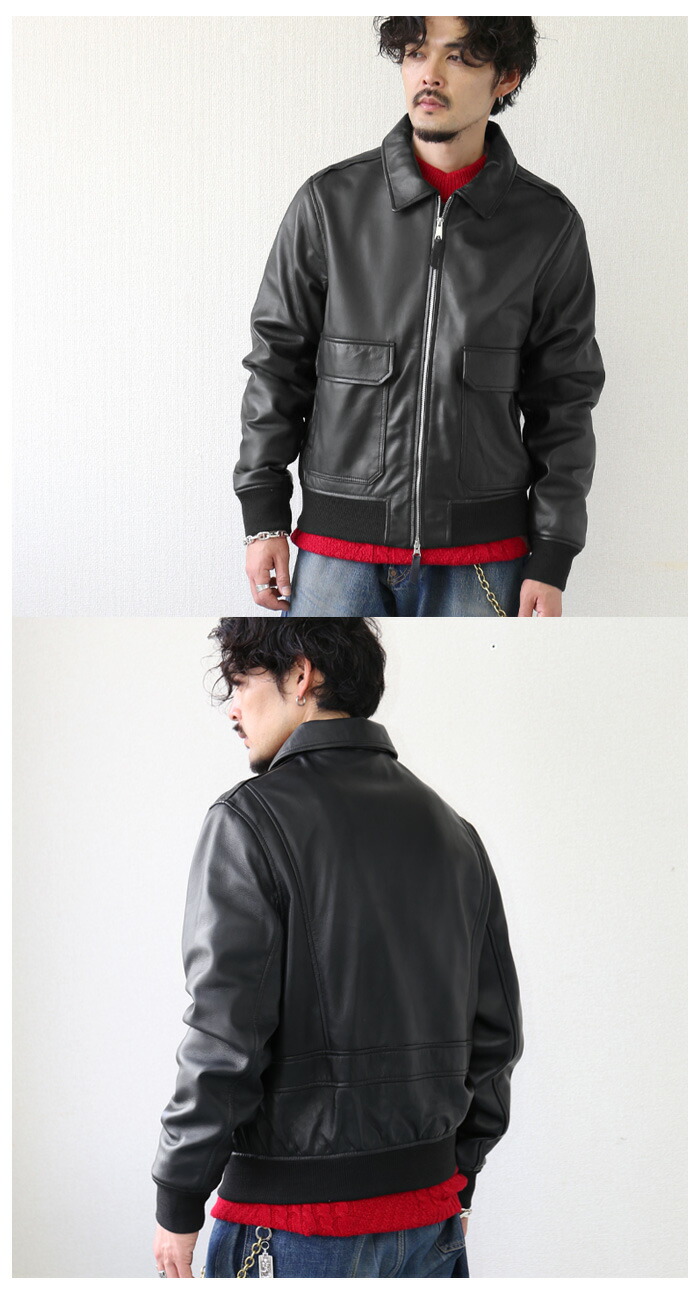 楽天市場】レザージャケット A2 フライトジャケット ラムレザー