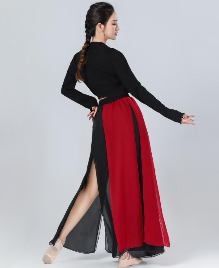 楽天市場】レディース古典舞踊ダンス衣装3点セット 黒＋赤 中華古典風