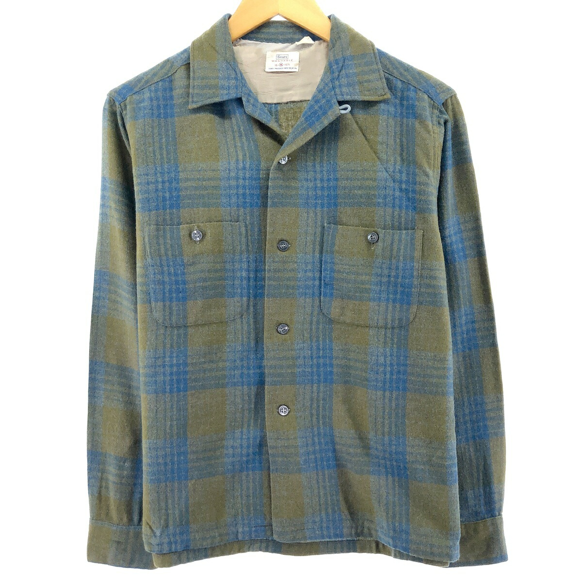 楽天市場】古着 60'S シアーズ Sears オンブレチェック オープンカラー