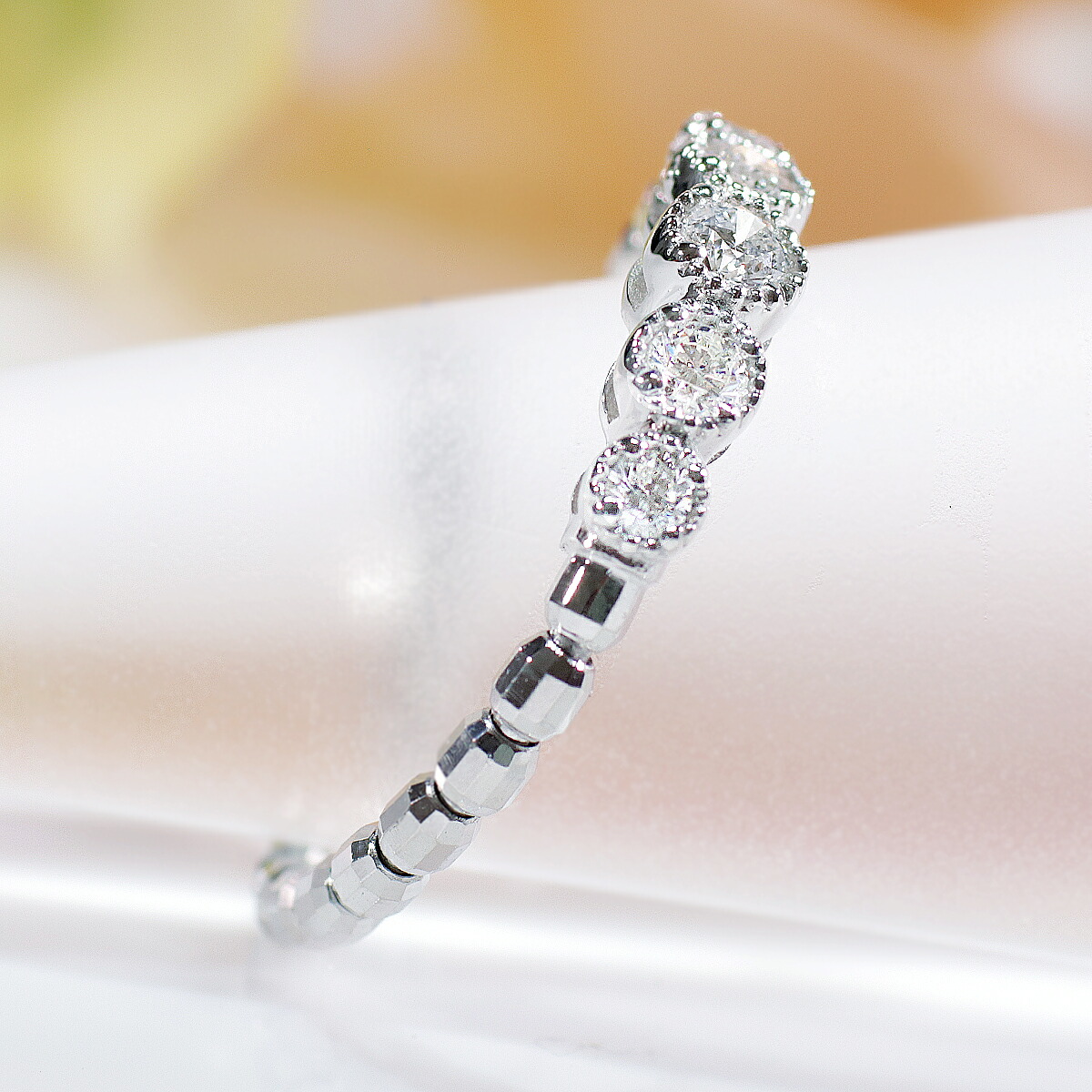 楽天市場】pt950/K18YG/PG ストレッチダイヤ リング【0.20ct】【送料