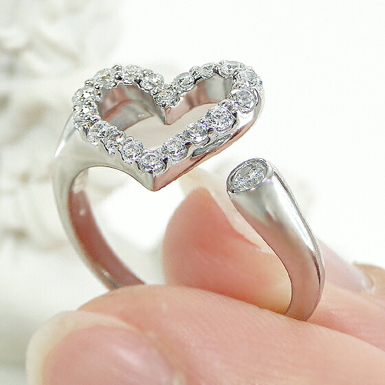 楽天市場】K18WG 【0.35ct】ダイヤモンド ハート リング【送料無料