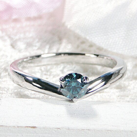 楽天市場】【鑑定書付】Pt900【0.30ct】ブルー ダイヤモンド リング