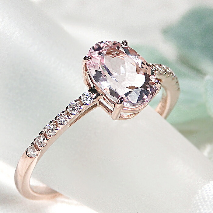 楽天市場】【鑑別書付】【0.12ct】K18PG モルガナイト ダイヤモンド