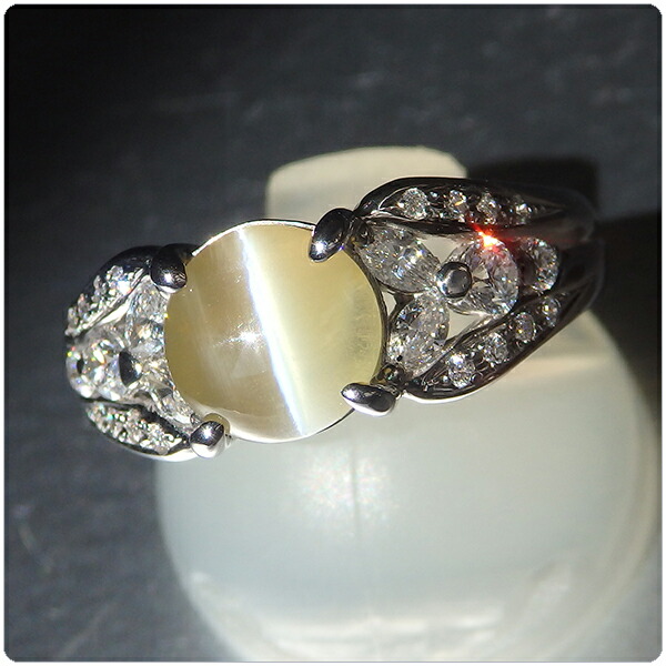 楽天市場】キャッツアイ 指輪 プラチナ 2.293ct 中央宝石研究所鑑別書